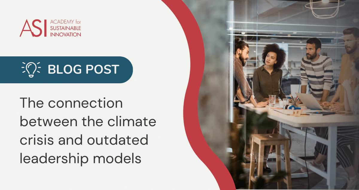 Visual representation of how outdated leadership contributes to the climate crisis.