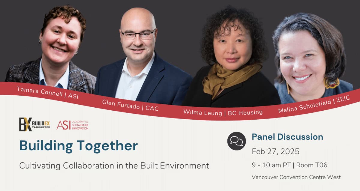 Join us at BUILDEX Vancouver for "Building Together: Cultivating Collaboration in the Built Environment." Don't miss this panel discussion with four expert speakers on February 27, 2025, from 9-10 am PT in Room T06, Vancouver Convention Centre West.